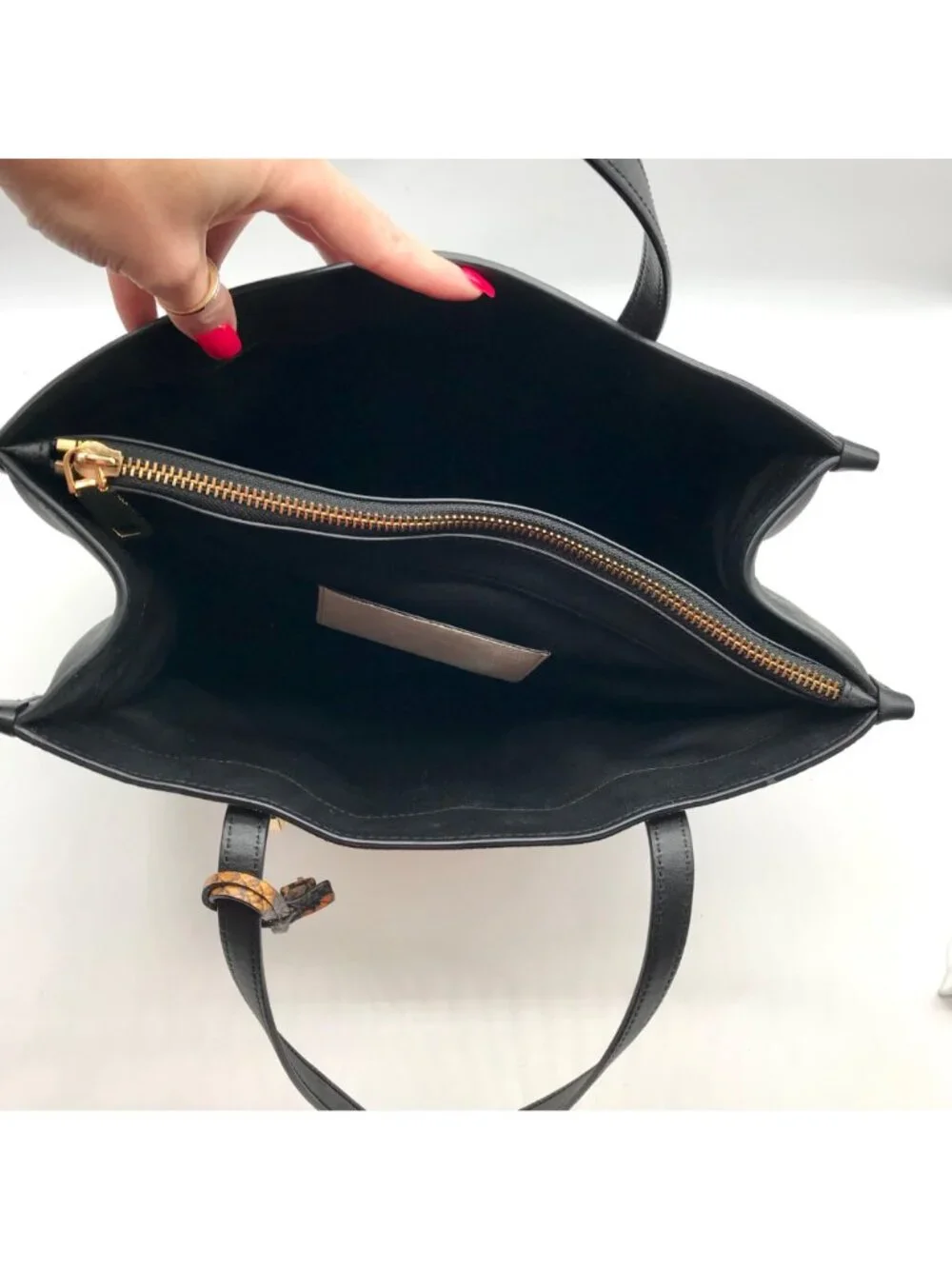 Marc Jacobs Black Snake Embossed Leather Grind Shopper Tote Bag